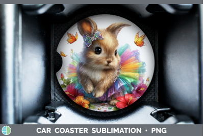 Bunny Car Coaster Farm Rainbow Summer Sublimation Drink Mat
