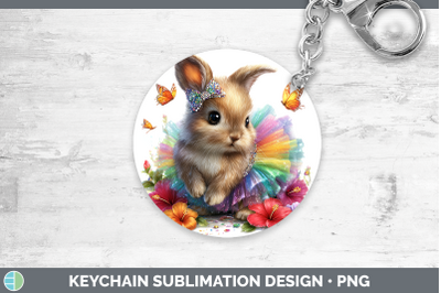 Bunny Keychain Farm Rainbow Summer Sublimation Keyring Desig