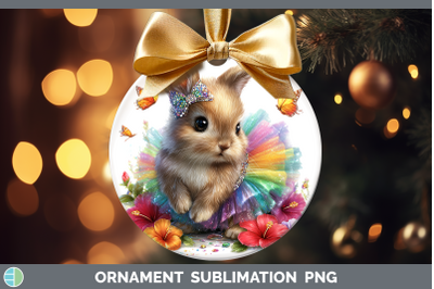 Bunny Ornament Farm Rainbow Summer Sublimation Bauble Design