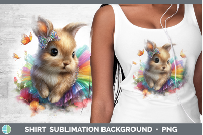 Bunny Shirt Farm Rainbow Summer Sublimation Background Desig