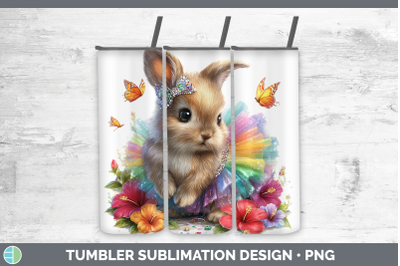 Bunny Tumbler Farm Rainbow Summer Sublimation 20 oz Skinny T
