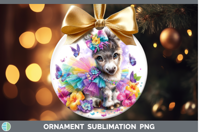 Donkey Ornament Farm Rainbow Summer Sublimation Bauble Desig