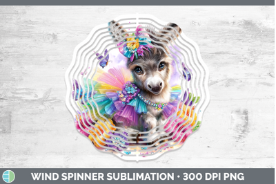 Donkey Wind Spinner Farm Rainbow Summer Sublimation Spinner