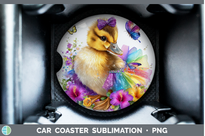 Duck Car Coaster Farm Rainbow Summer Sublimation Drink Mat D