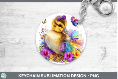 Duck Keychain Farm Rainbow Summer Sublimation Keyring Design