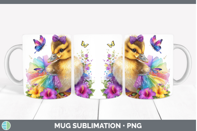 Duck Mug Wrap Farm Rainbow Summer Sublimation Coffee Cup Des