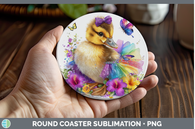 Duck Round Coaster Farm Rainbow Summer Sublimation Coaster D