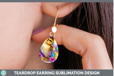 Duck Teardrop Earrings Farm Rainbow Summer Sublimation Earri
