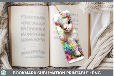 Goat Bookmark Farm Rainbow Summer Sublimation Printable Desi