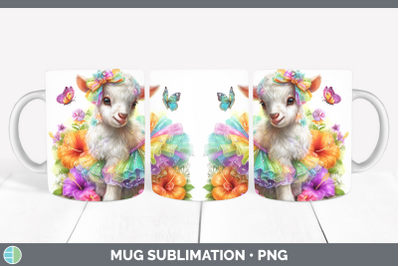 Goat Mug Wrap Farm Rainbow Summer Sublimation Coffee Cup Des
