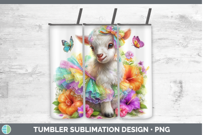 Goat Tumbler Farm Rainbow Summer Sublimation 20 oz Skinny Tu
