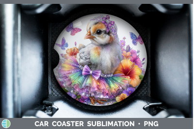 Guinea Hen Car Coaster Farm Rainbow Summer Sublimation Drink