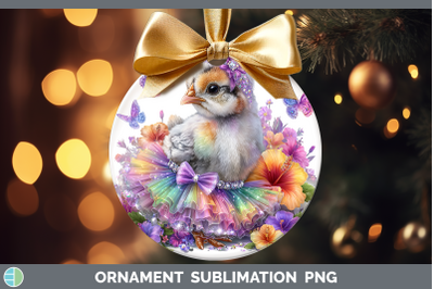 Guinea Hen Ornament Farm Rainbow Summer Sublimation Bauble D