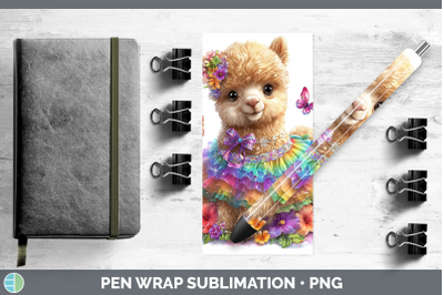 Alpaca Pen Wrap Farm Rainbow Summer Sublimation Pen Designs