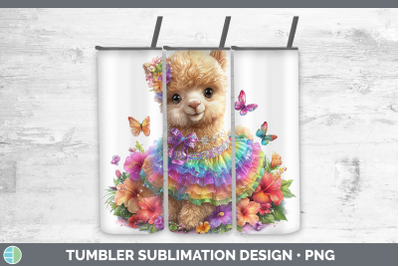 Alpaca Tumbler Farm Rainbow Summer Sublimation 20 oz Skinny