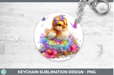 Chicken Keychain Farm Rainbow Summer Sublimation Keyring Des