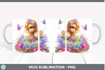 Chicken Mug Wrap Farm Rainbow Summer Sublimation Coffee Cup