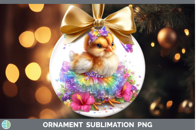 Chicken Ornament Farm Rainbow Summer Sublimation Bauble Desi