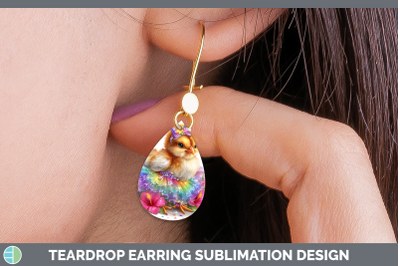 Chicken Teardrop Earrings Farm Rainbow Summer Sublimation Ea