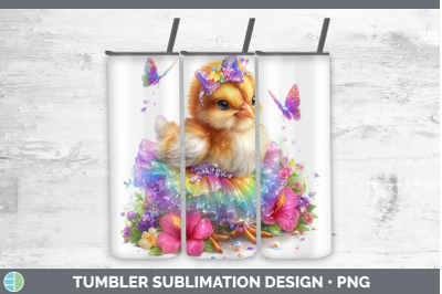 Chicken Tumbler Farm Rainbow Summer Sublimation 20 oz Skinny