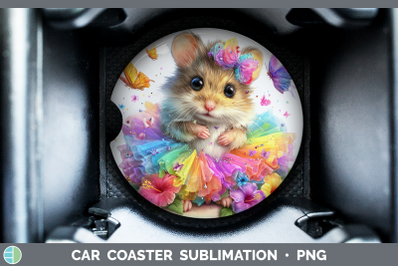 Mouse Car Coaster Farm Rainbow Summer Sublimation Drink Mat