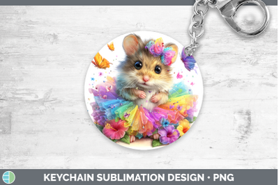 Mouse Keychain Farm Rainbow Summer Sublimation Keyring Desig