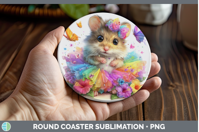 Mouse Round Coaster Farm Rainbow Summer Sublimation Coaster