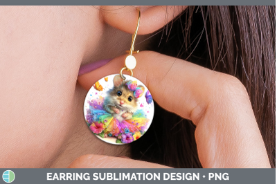 Mouse Round Earrings Farm Rainbow Summer Sublimation Earring