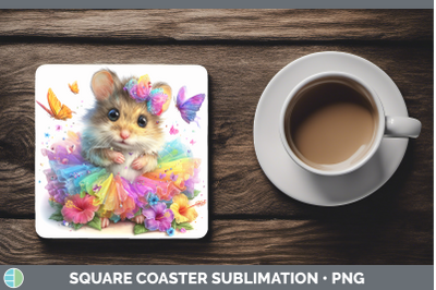 Mouse Square Coaster Farm Rainbow Summer Sublimation Drink M