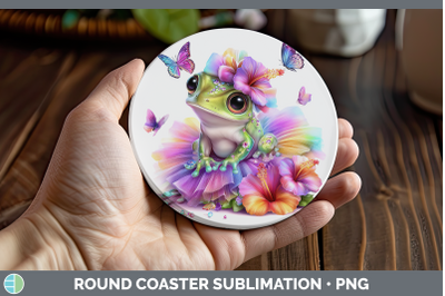 Bullfrog Round Coaster Farm Rainbow Summer Sublimation Coast