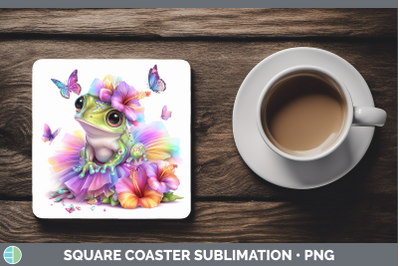 Bullfrog Square Coaster Farm Rainbow Summer Sublimation Drin