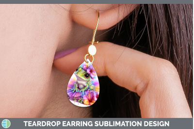 Bullfrog Teardrop Earrings Farm Rainbow Summer Sublimation E