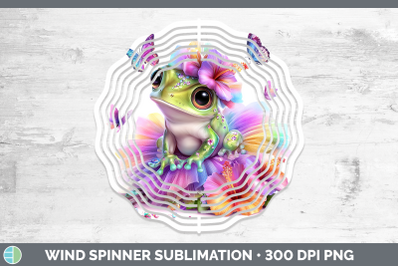 Bullfrog Wind Spinner Farm Rainbow Summer Sublimation Spinne