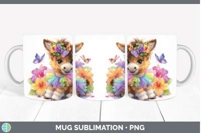 Mule Mug Wrap Farm Rainbow Summer Sublimation Coffee Cup Des