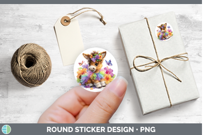 Farm Rainbow Summer Mule Stickers | Round Labels Designs