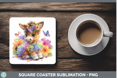 Mule Square Coaster Farm Rainbow Summer Sublimation Drink Ma