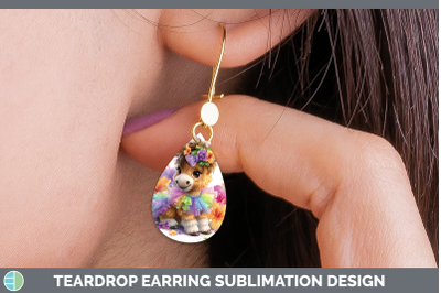 Mule Teardrop Earrings Farm Rainbow Summer Sublimation Earri