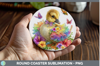 Goose Round Coaster Farm Rainbow Summer Sublimation Coaster
