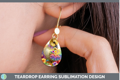 Goose Teardrop Earrings Farm Rainbow Summer Sublimation Earr