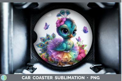 Peacock Car Coaster Farm Rainbow Summer Sublimation Drink Ma