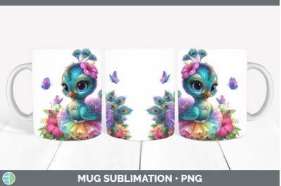 Peacock Mug Wrap Farm Rainbow Summer Sublimation Coffee Cup