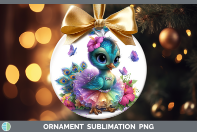 Peacock Ornament Farm Rainbow Summer Sublimation Bauble Desi