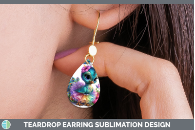 Peacock Teardrop Earrings Farm Rainbow Summer Sublimation Ea