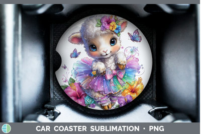 Sheep Car Coaster Farm Rainbow Summer Sublimation Drink Mat