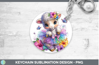 Sheep Keychain Farm Rainbow Summer Sublimation Keyring Desig