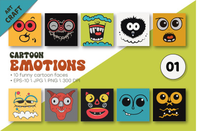 Set of Cartoon emotions 01