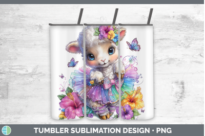 Sheep Tumbler Farm Rainbow Summer Sublimation 20 oz Skinny T