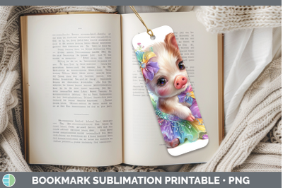 Pig Bookmark Farm Rainbow Summer Sublimation Printable Desig