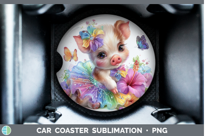 Pig Car Coaster Farm Rainbow Summer Sublimation Drink Mat De