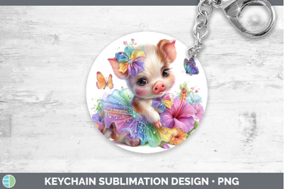 Pig Keychain Farm Rainbow Summer Sublimation Keyring Designs